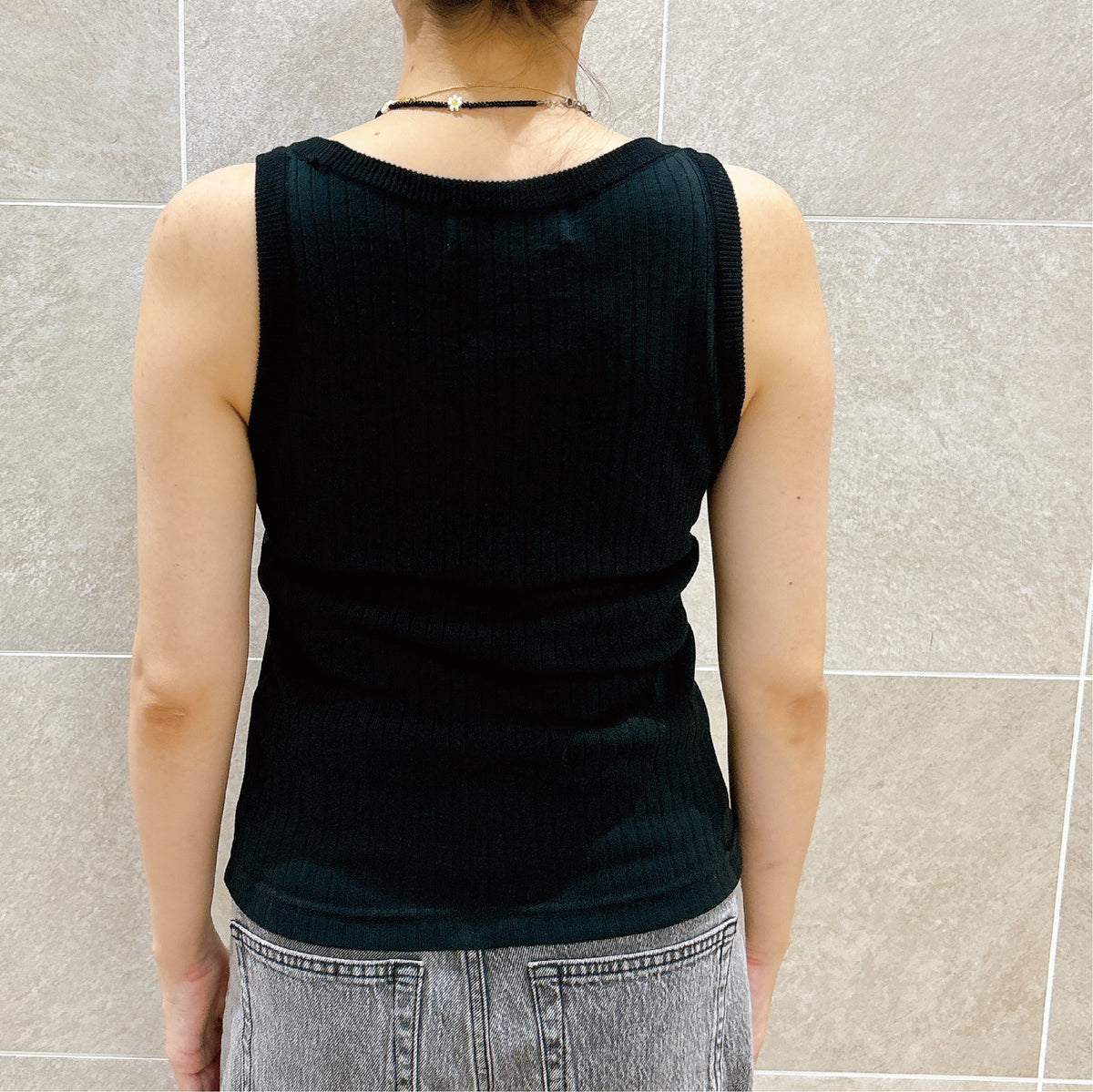 【NYANDER KNIT/ニャンダーニット】 RIB TANC TOP リブタンクトップ