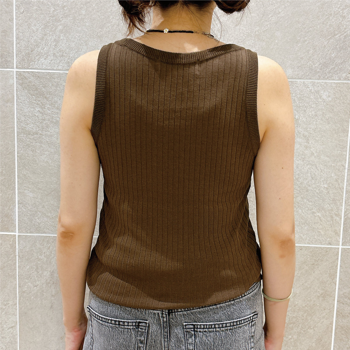 【NYANDER KNIT/ニャンダーニット】 RIB TANC TOP リブタンクトップ
