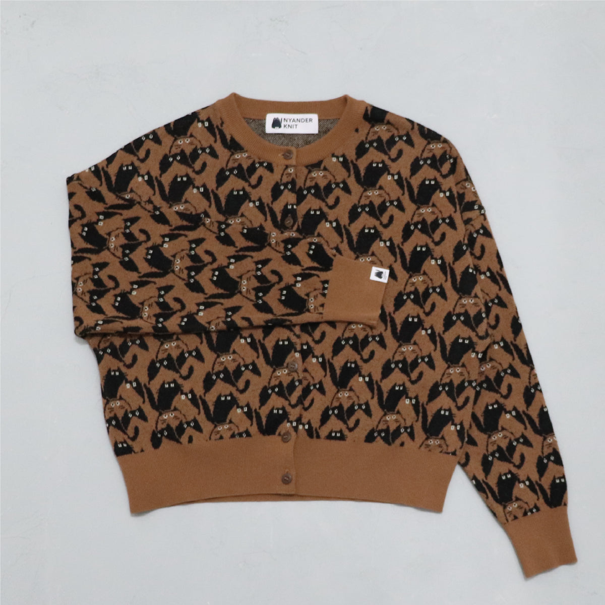 【NYANDER KNIT/ニャンダーニット】 CAT geometric CD ジャガードカーディガン