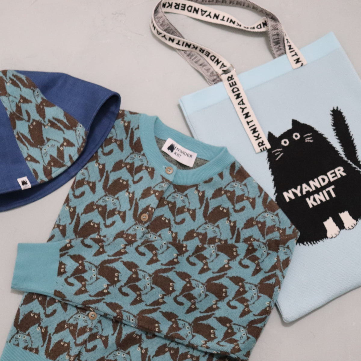 【NYANDER KNIT/ニャンダーニット】 CAT geometric CD ジャガードカーディガン