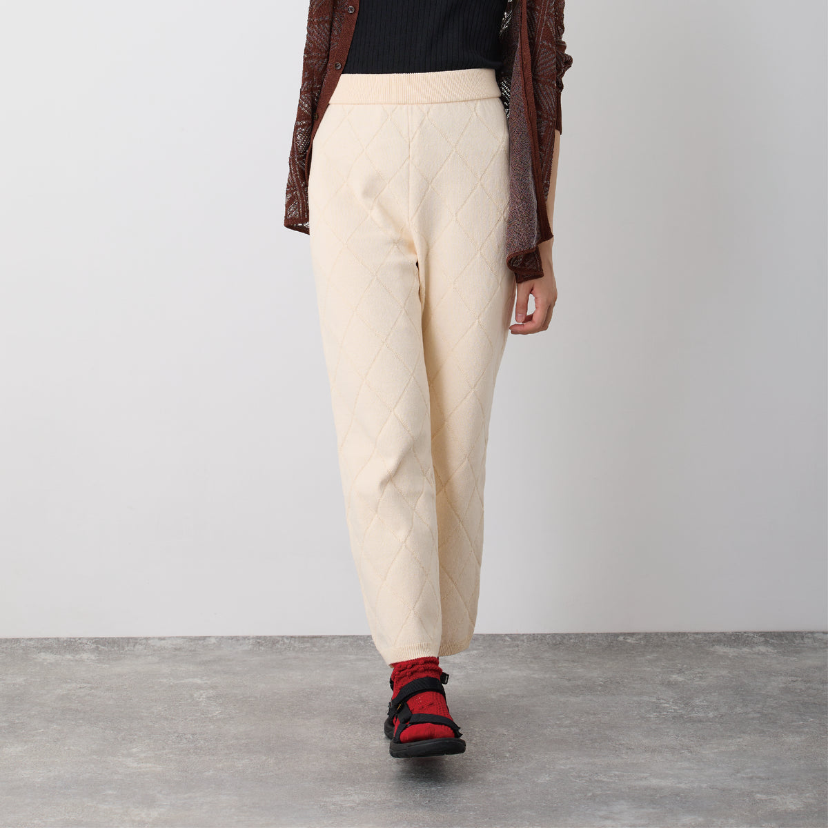 【NYANDER KNIT/ニャンダーニット】 links knit pants コットンパンツ