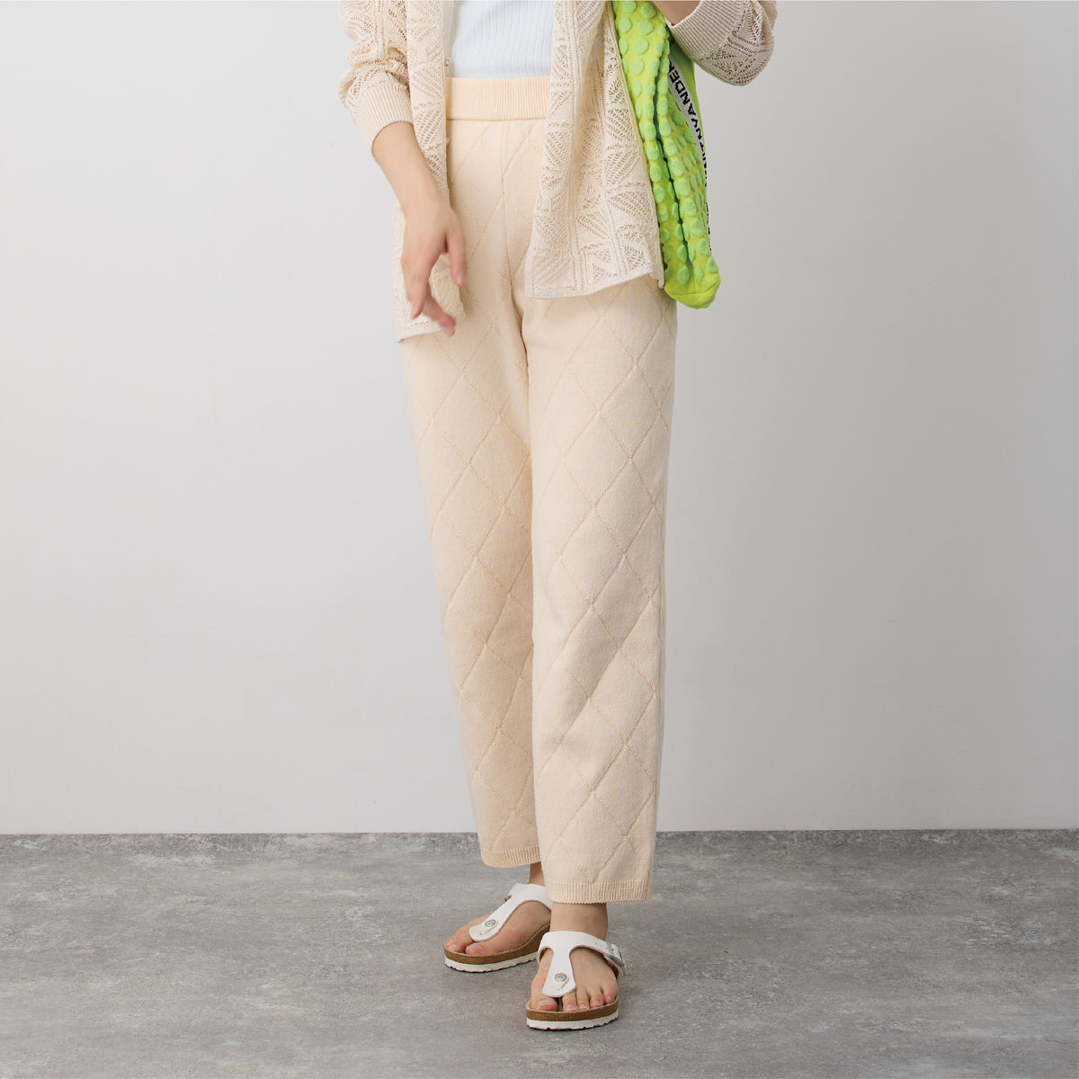 【NYANDER KNIT/ニャンダーニット】 links knit pants コットンパンツ