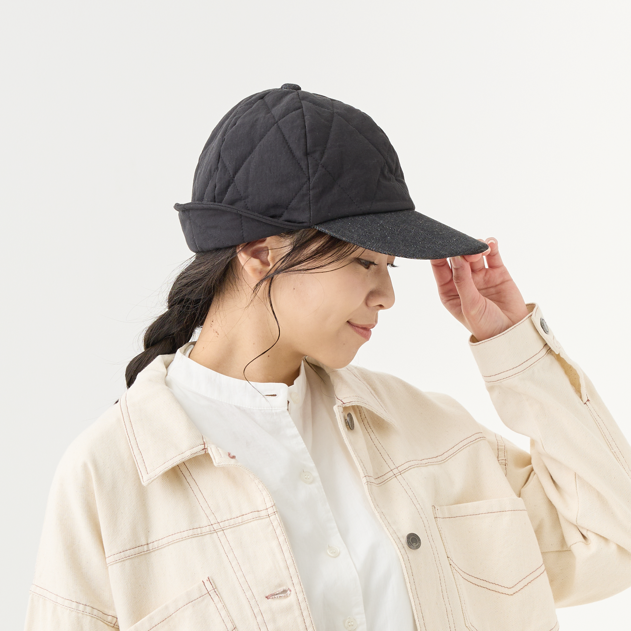 【rinon dot】キルティングキャップ