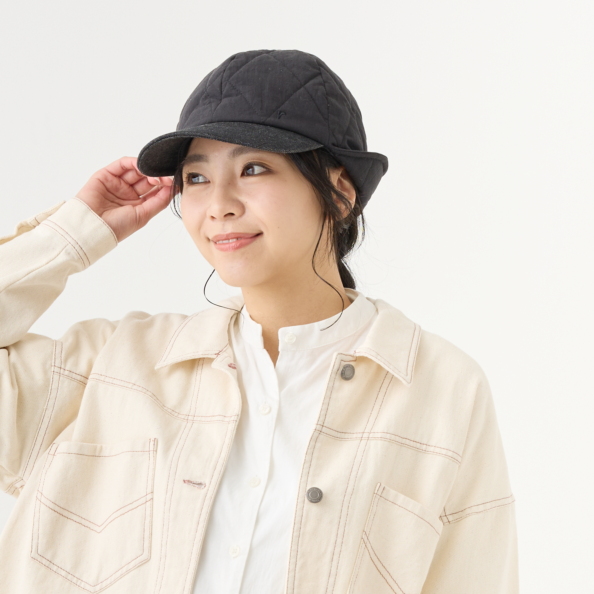 【rinon dot】キルティングキャップ