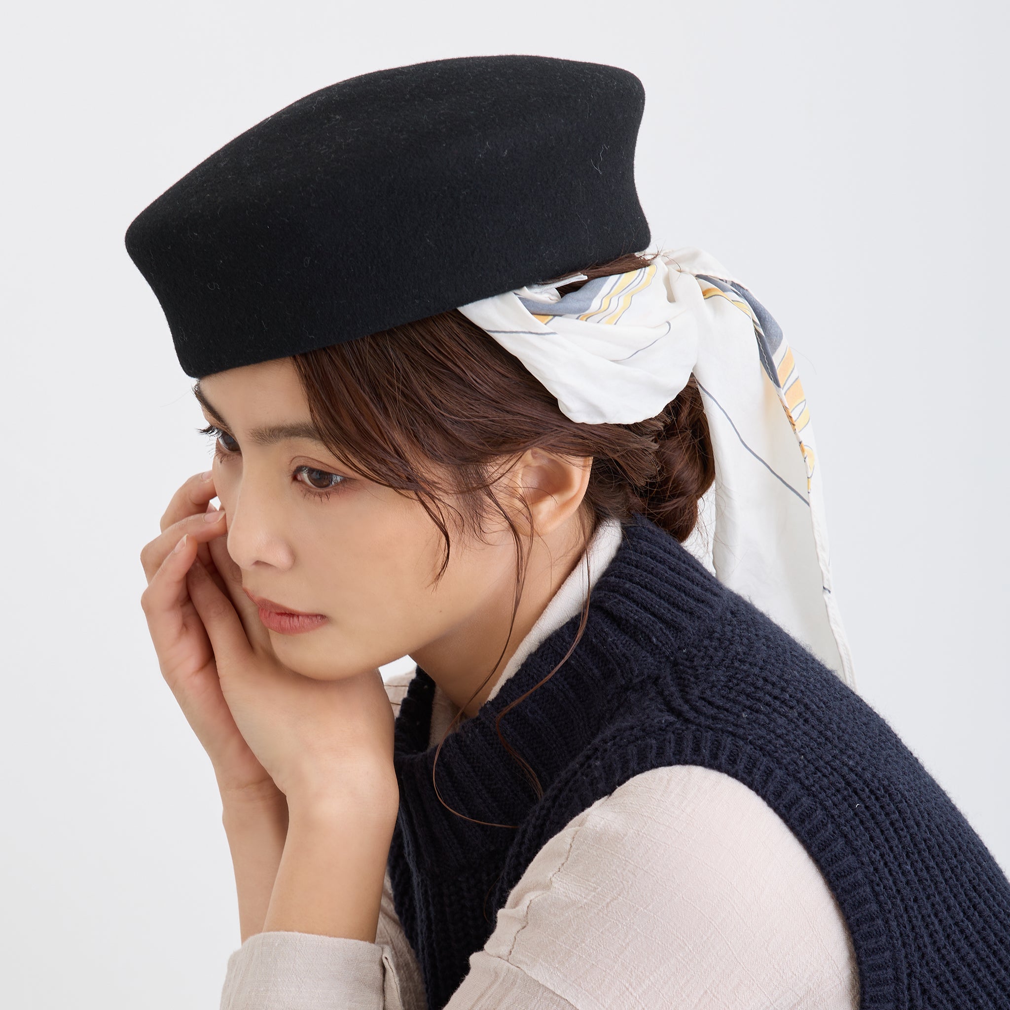 【rinon dot】machiko リメイクスカーフベレー