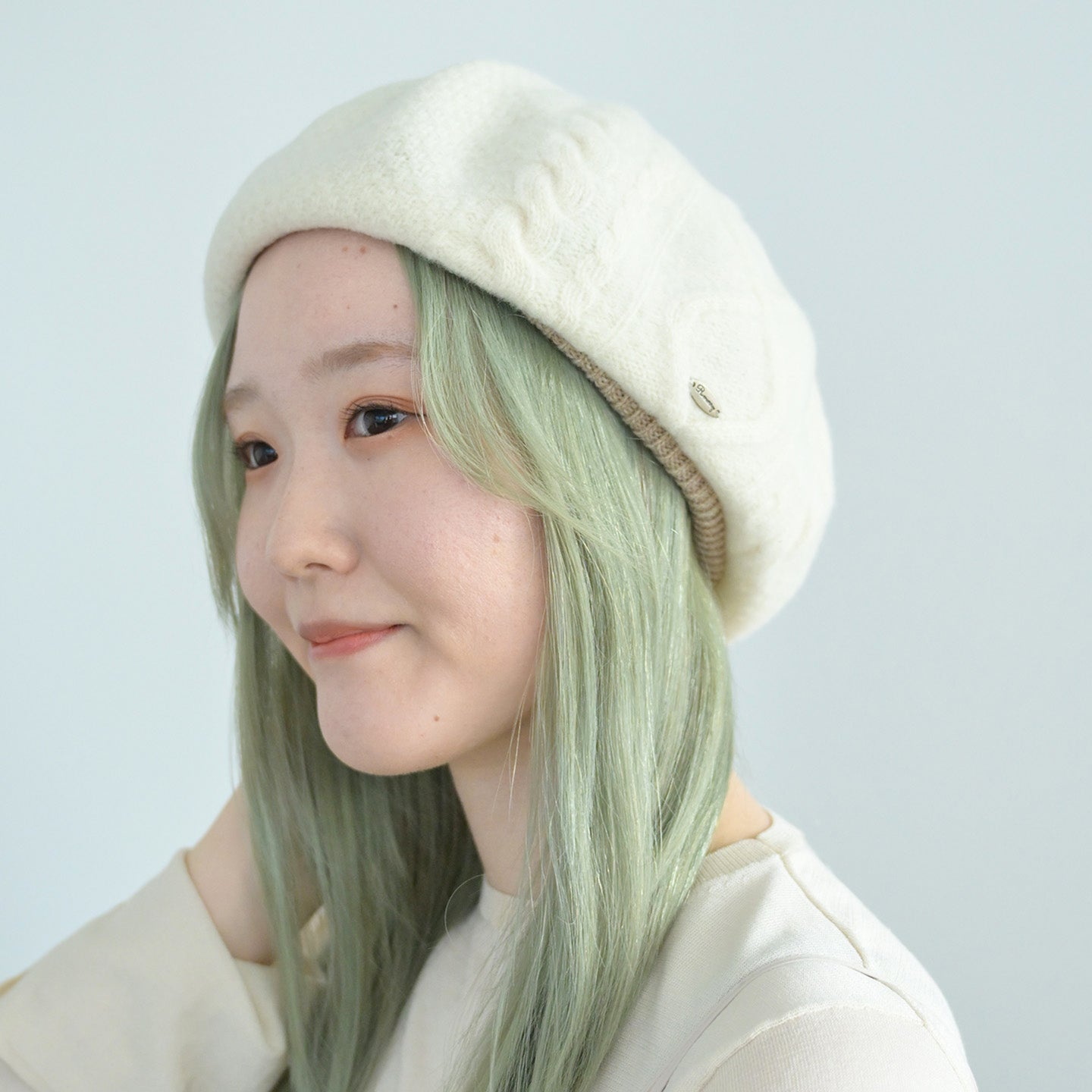 Cableberet ケーブル編みベレー帽