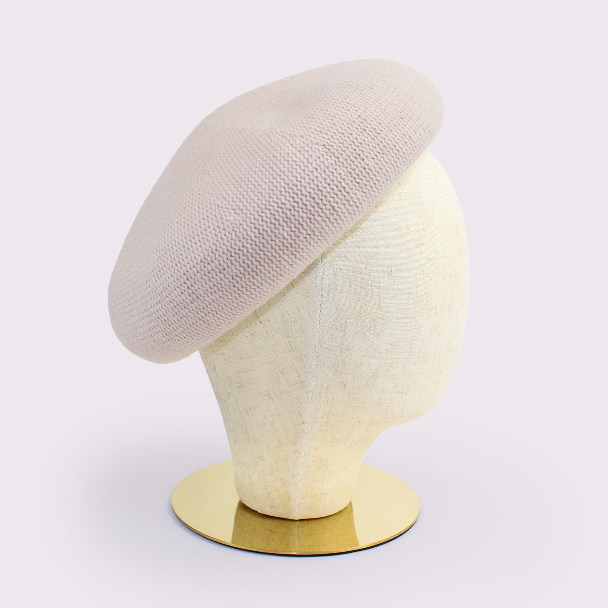 カシミヤ混ケーブル掛け合わせベレー