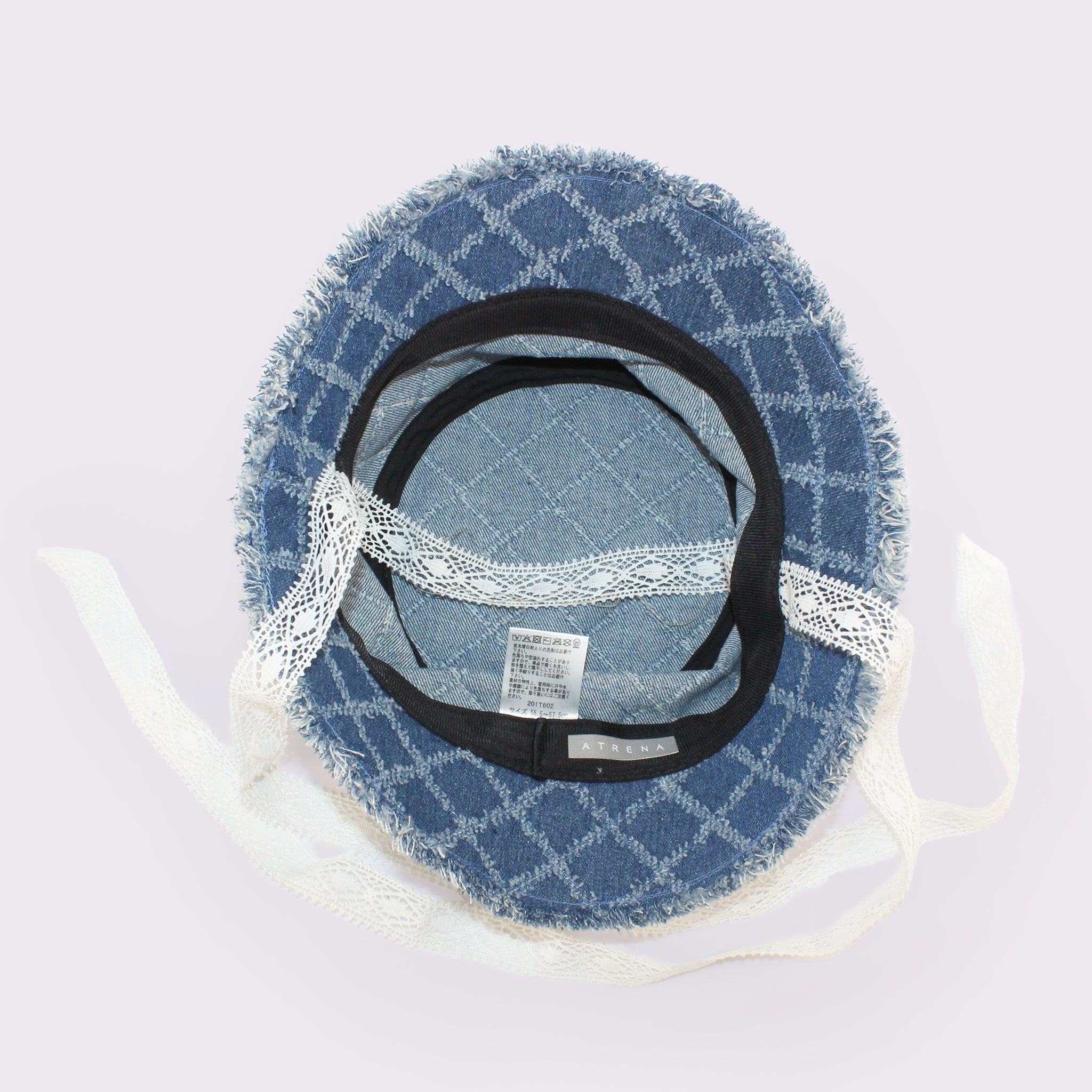 格子デニムバケット