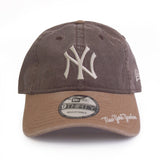 NEW ERA ニューエラ 9THIRTY MLB Visor Logo ニューヨーク・ヤンキース ブラウン カーキバイザー14109763