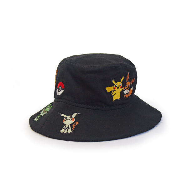 NEW ERA ニューエラ Kid's バケット01 Pokémon ポケモン ピカチュウ イーブイ オールオーバー ブラック 14124520