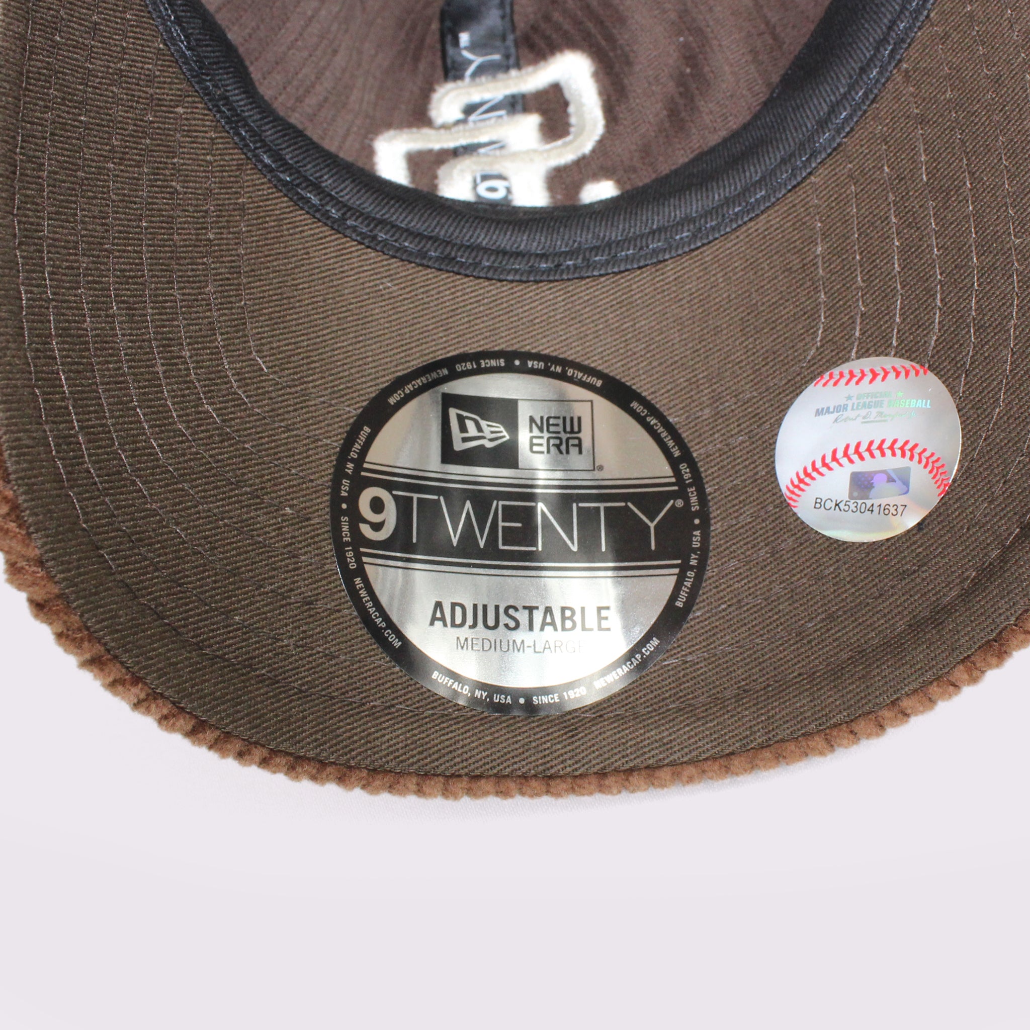 NEW ERA 9TWENTY Corduroy コーデュロイ サンディエゴ・パドレス ダークブラウン ブラウンバイザー M/L