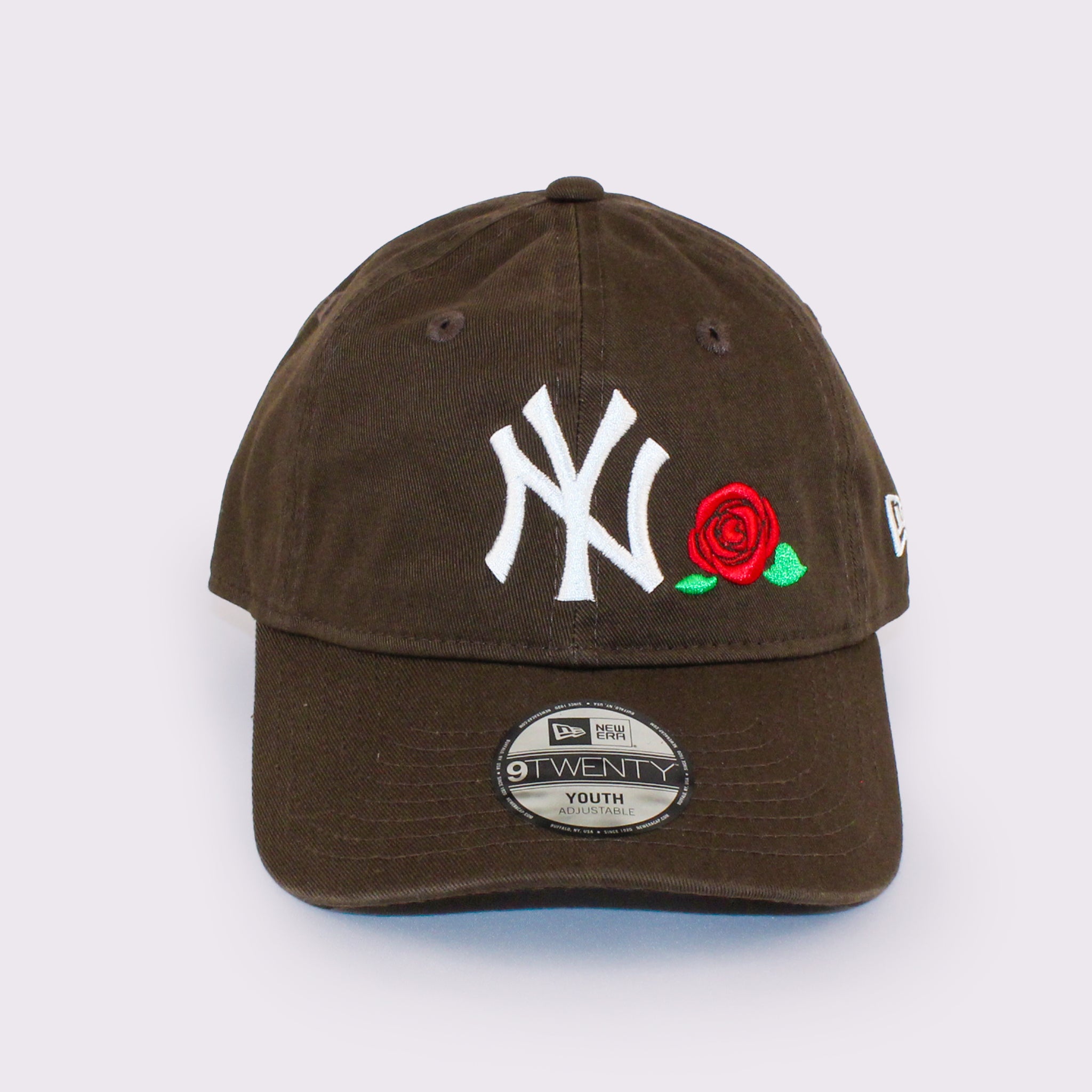 NEW ERA キッズ Youth 9TWENTY ローズ エンブロイダリー ニューヨーク･ヤンキース ウォルナット