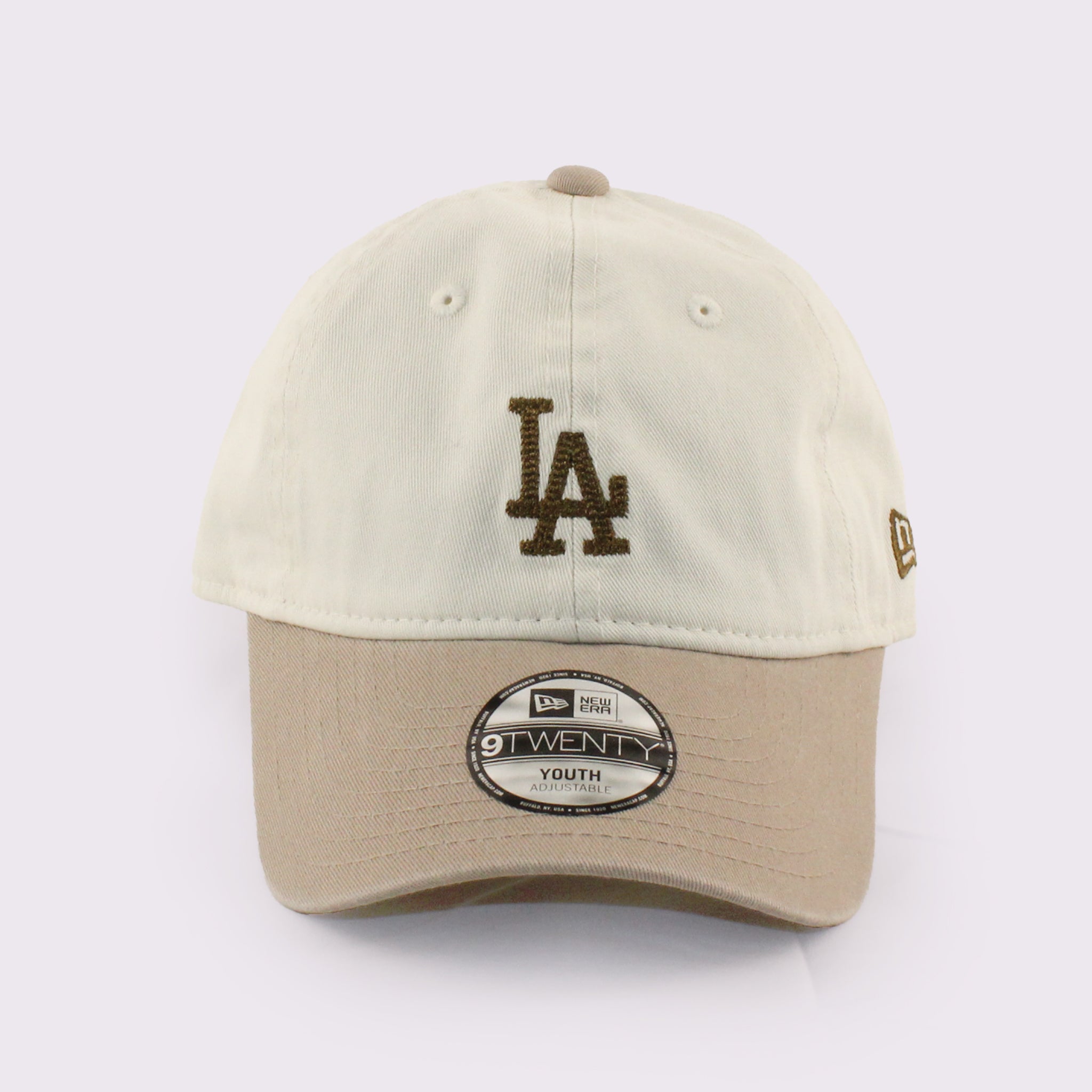 NEW ERA キッズ Youth 9TWENTY MLB Chain Stitch チェーンステッチ ロサンゼルス・ドジャース アイボリー/アッシュブラウン