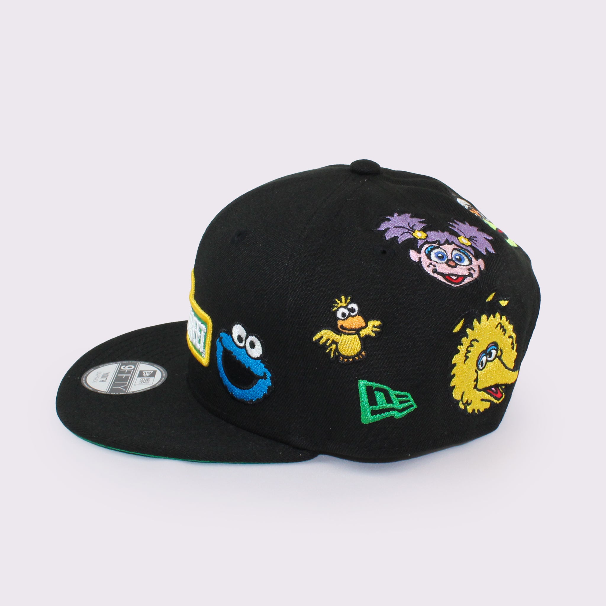 NEW ERA キッズ Youth 9FIFTY SESAME STREET セサミストリート オールオーバー ブラック