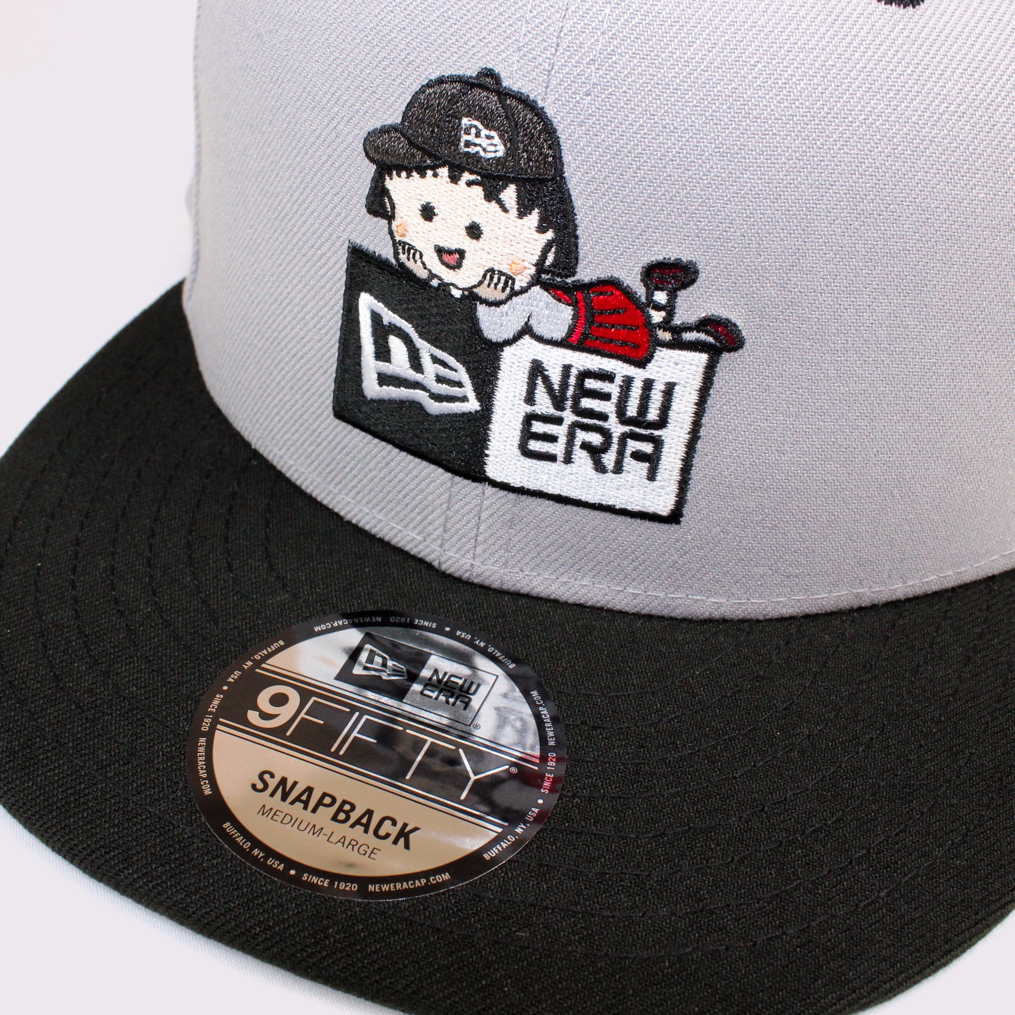 NEW ERA 9FIFTY ちびまる子ちゃん ボックスロゴ まる子 グレー ブラックバイザー　M/L