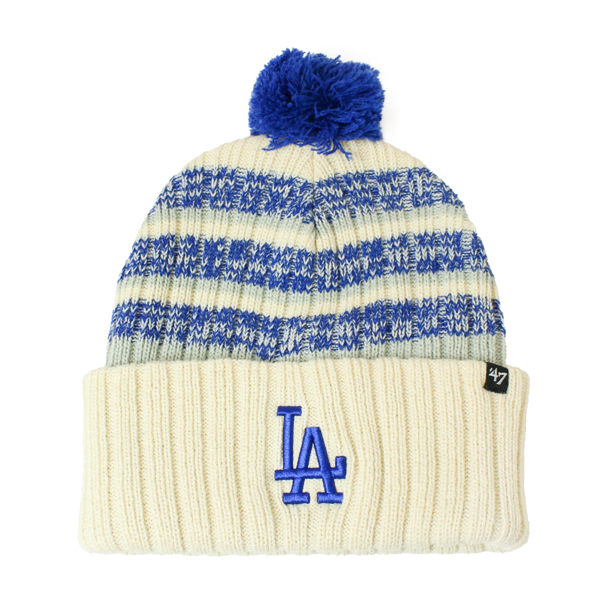 '47　Dodgers Tavern Cuff Knit Natural ロサンゼルス・ドジャース メジャーリーグ ニット帽 ボンボンビーニー