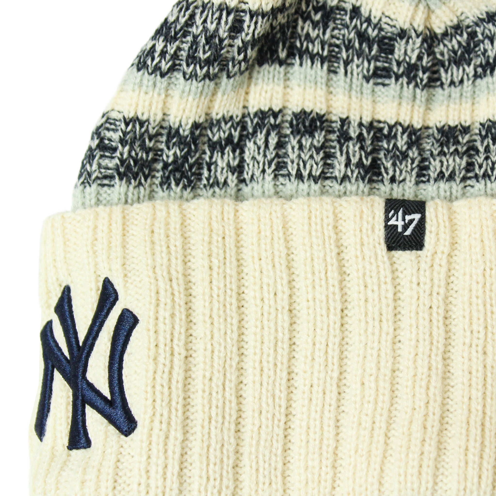 '47　Yankees Tavern Cuff Knit Natural ニューヨーク・ヤンキース メジャーリーグ ニット帽 ボンボンビーニー