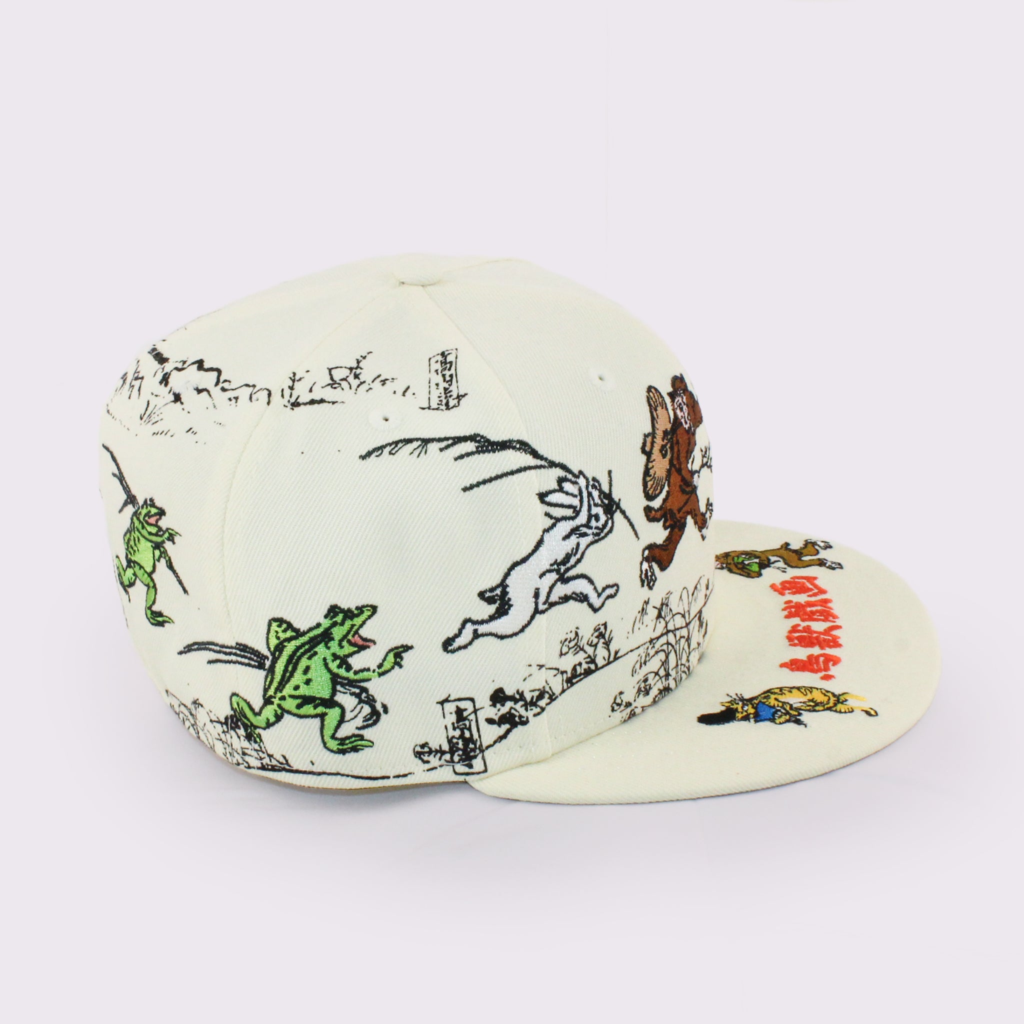 NEW ERA 59FIFTY 鳥獣戯画 オールオーバー クロームホワイト