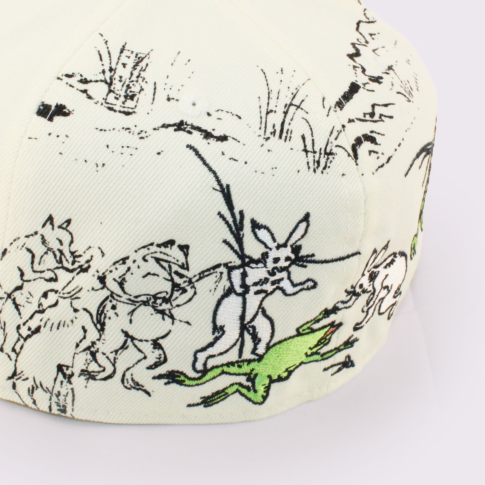 NEW ERA 59FIFTY 鳥獣戯画 オールオーバー クロームホワイト