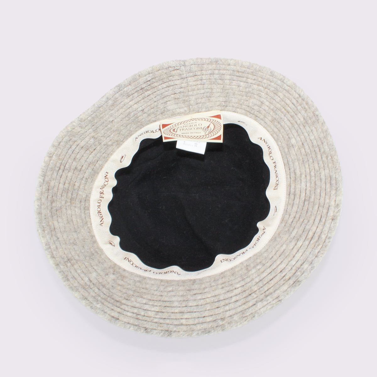 ANGIOLO FRASCONI　ミックス ウール ボタニカル刺繍バケットハット　13829