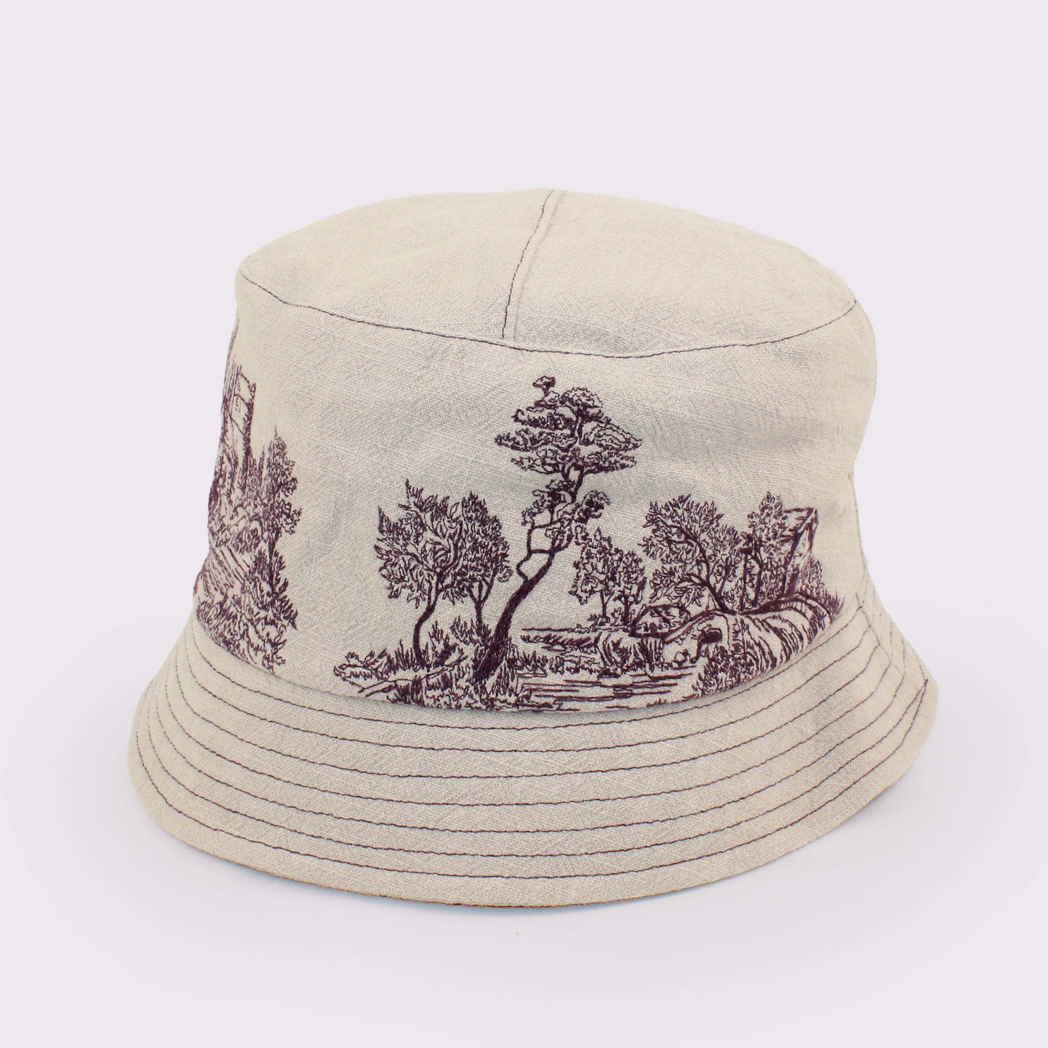 ANGIOLO FRASCONI　ラミー刺繍バケットハット 13878