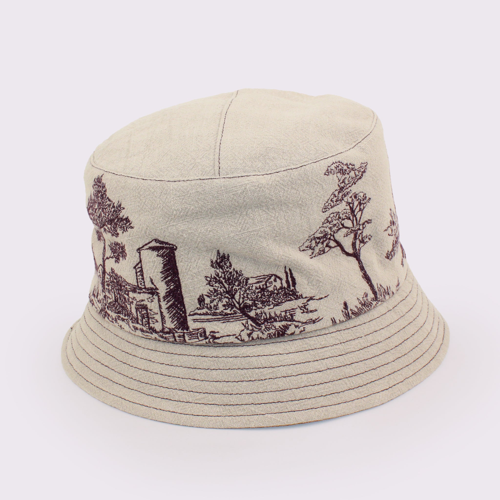 ANGIOLO FRASCONI　ラミー刺繍バケットハット 13878