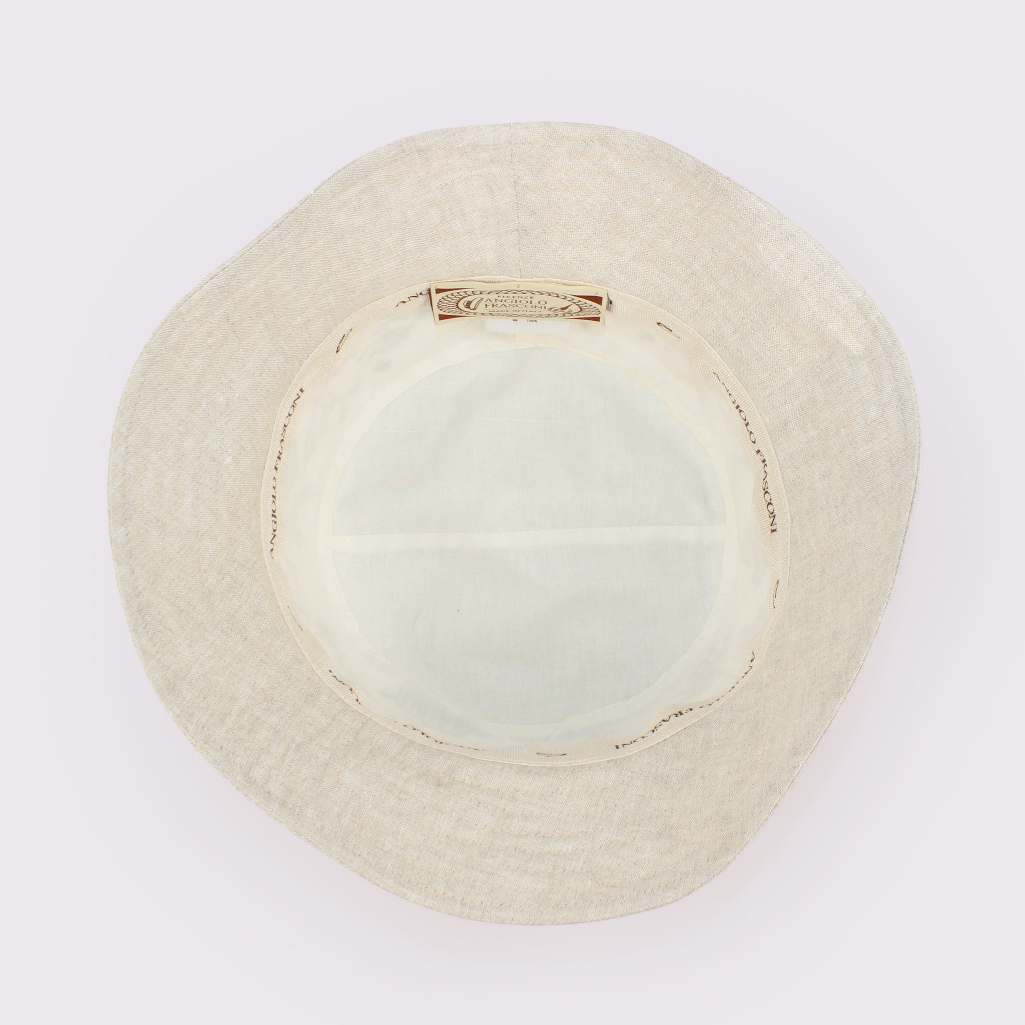 ANGIOLO FRASCONI　リネンボタニカル刺繍バケットハット 13878