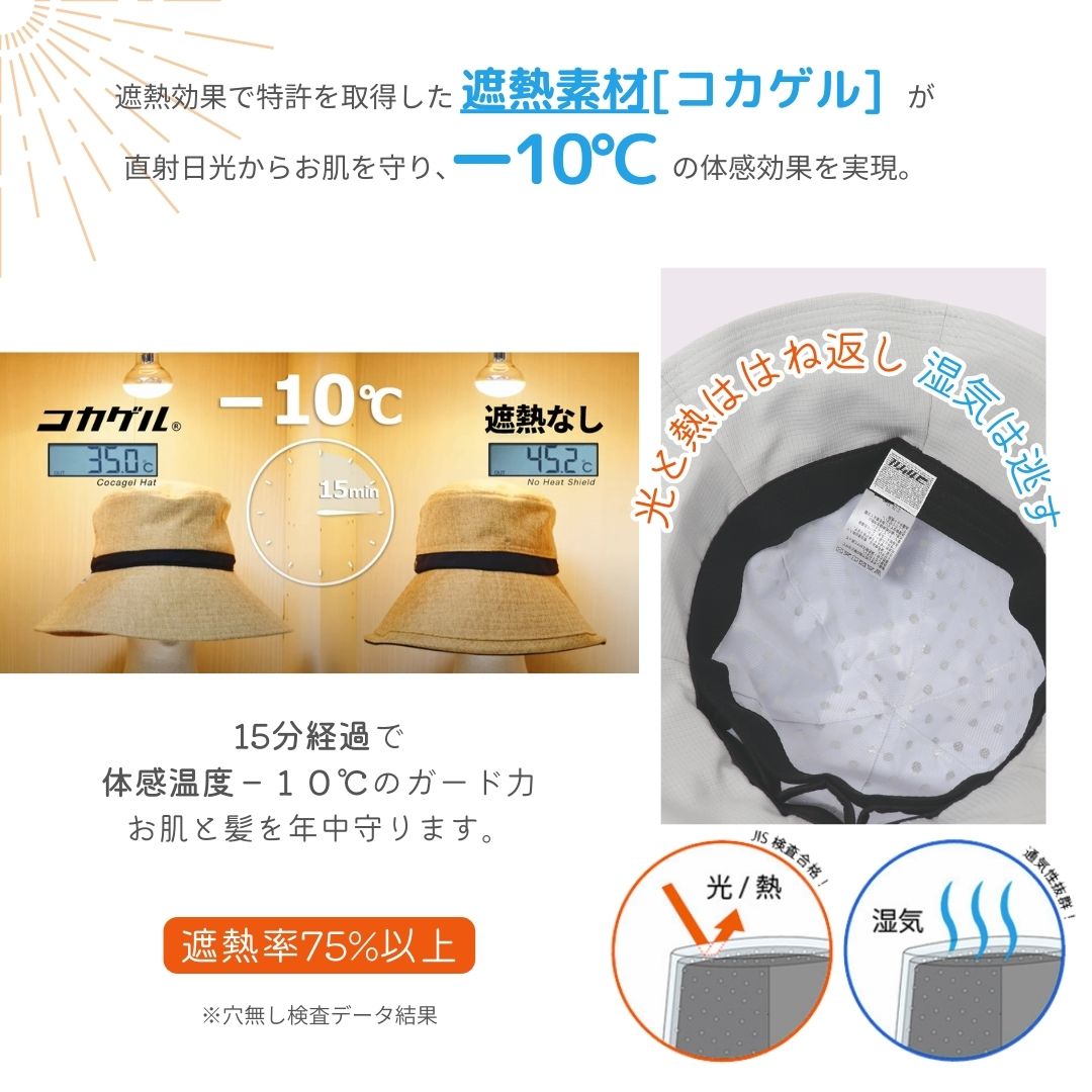 【公式】コカゲル（UV100％カット）エアチューリップハット / 帽子専門店 ATRENA（アトレナ）オンラインストア