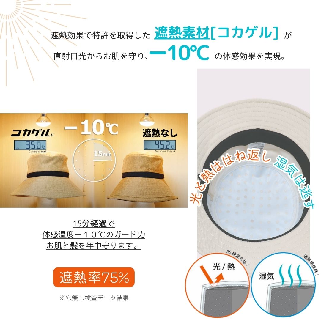 【公式】コカゲル（UV100％カット）マシンウォッシュ サハリハット / 帽子専門店 ATRENA（アトレナ）オンラインストア