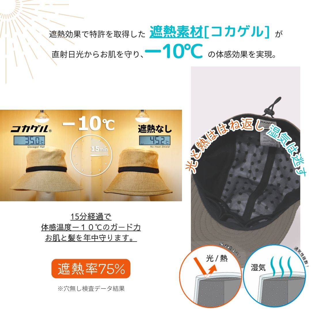 【公式】コカゲル（UV100％カット）エアジェットキャップ / 帽子専門店 ATRENA（アトレナ）オンラインストア
