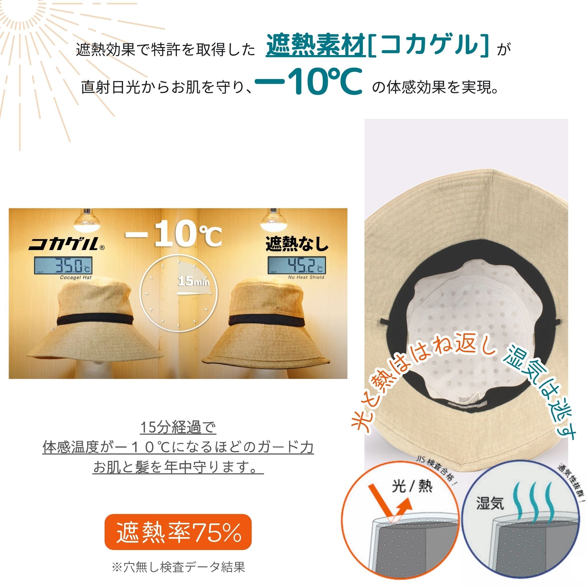 公式】コカゲル （ATRENA限定 / UV100％カット）リネンエッジアップ