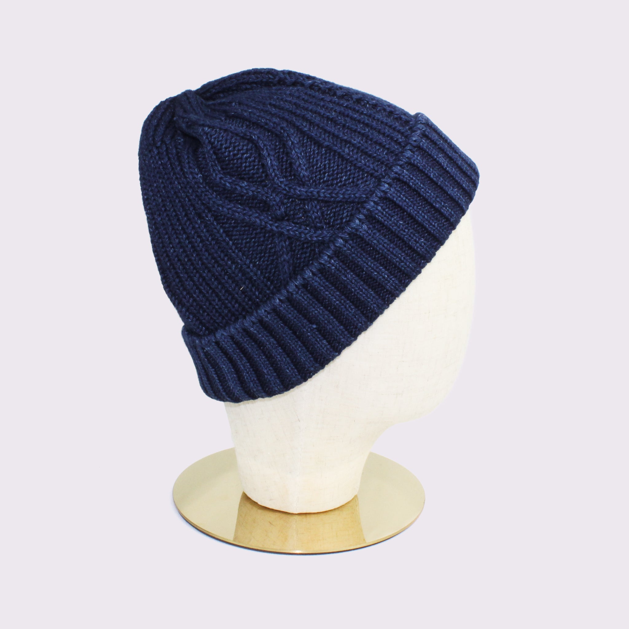 【HKD】 DENIM FLOWER KNIT CAP