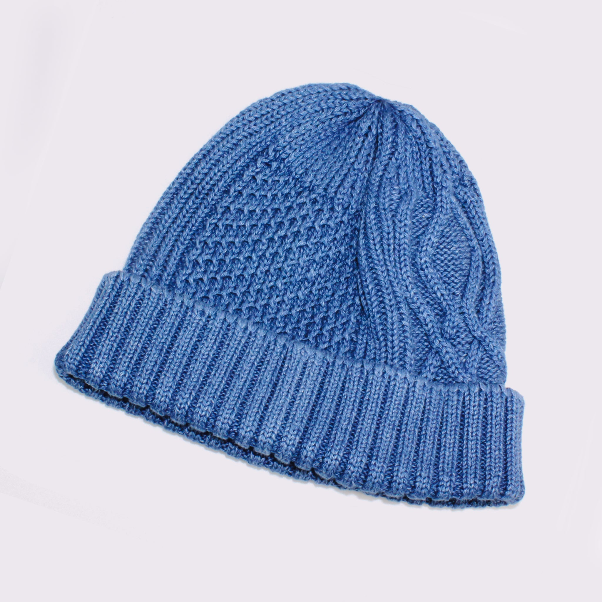 【HKD】 DENIM FLOWER KNIT CAP