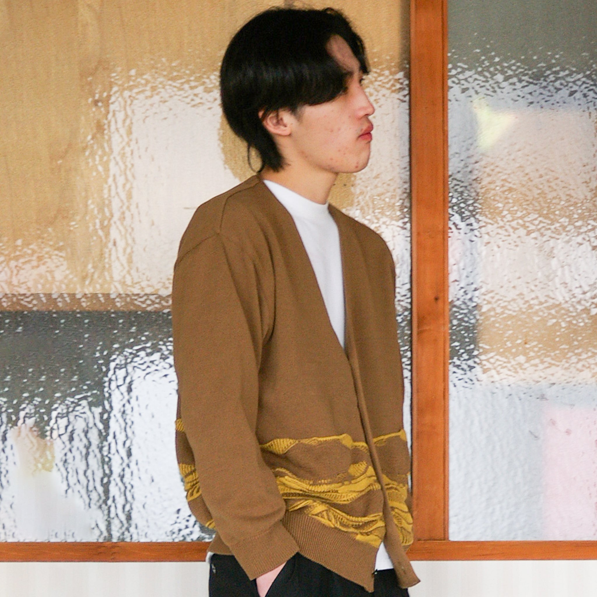 【HKD/花澤ニットデザイン】波柄カーディガン