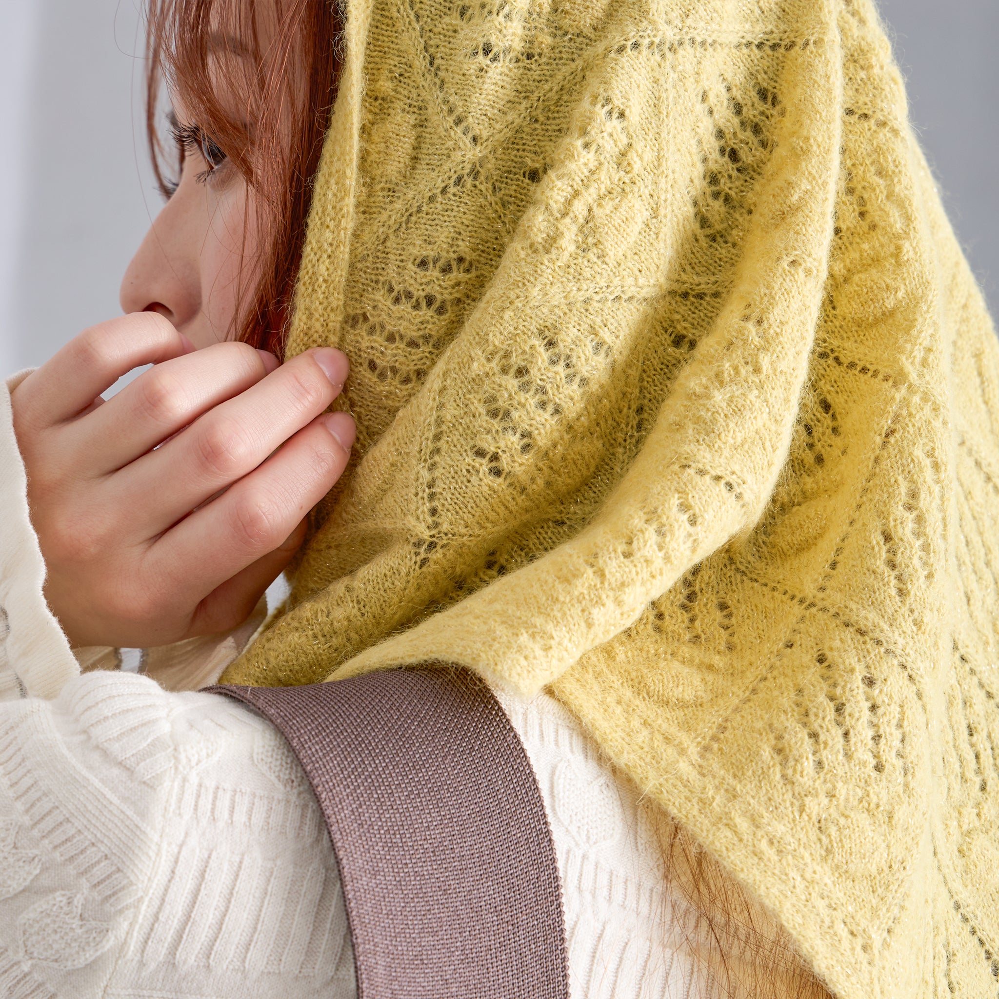 【NYANDER KNIT/ニャンダーニット】 ALPACA CATS CLAW △SHAWL