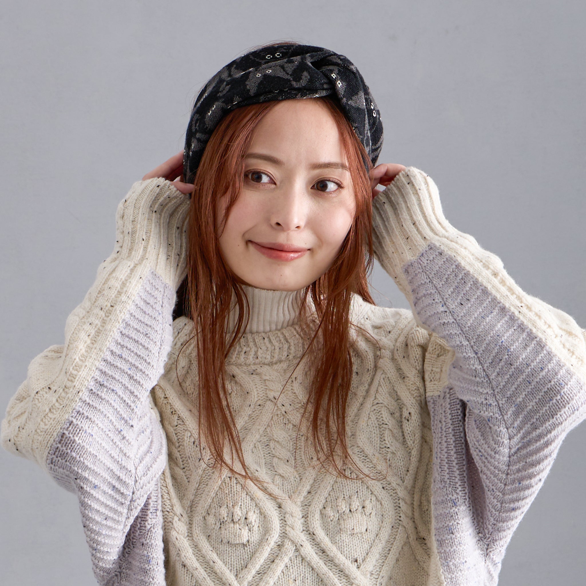 【NYANDER KNIT/ニャンダーニット】CATgeometric TURBAN