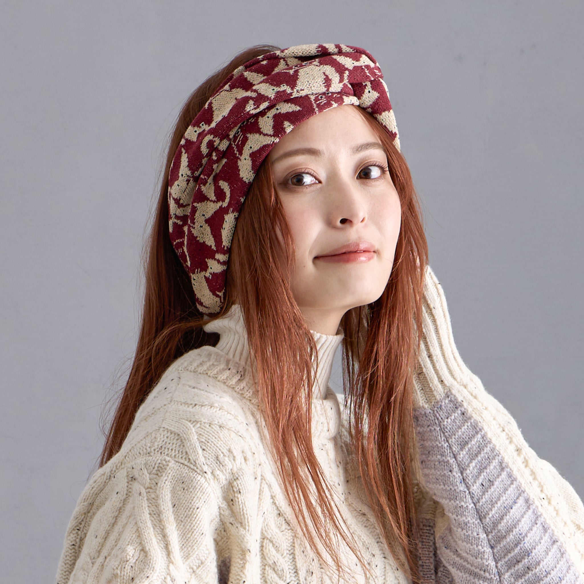 【NYANDER KNIT/ニャンダーニット】CATgeometric TURBAN