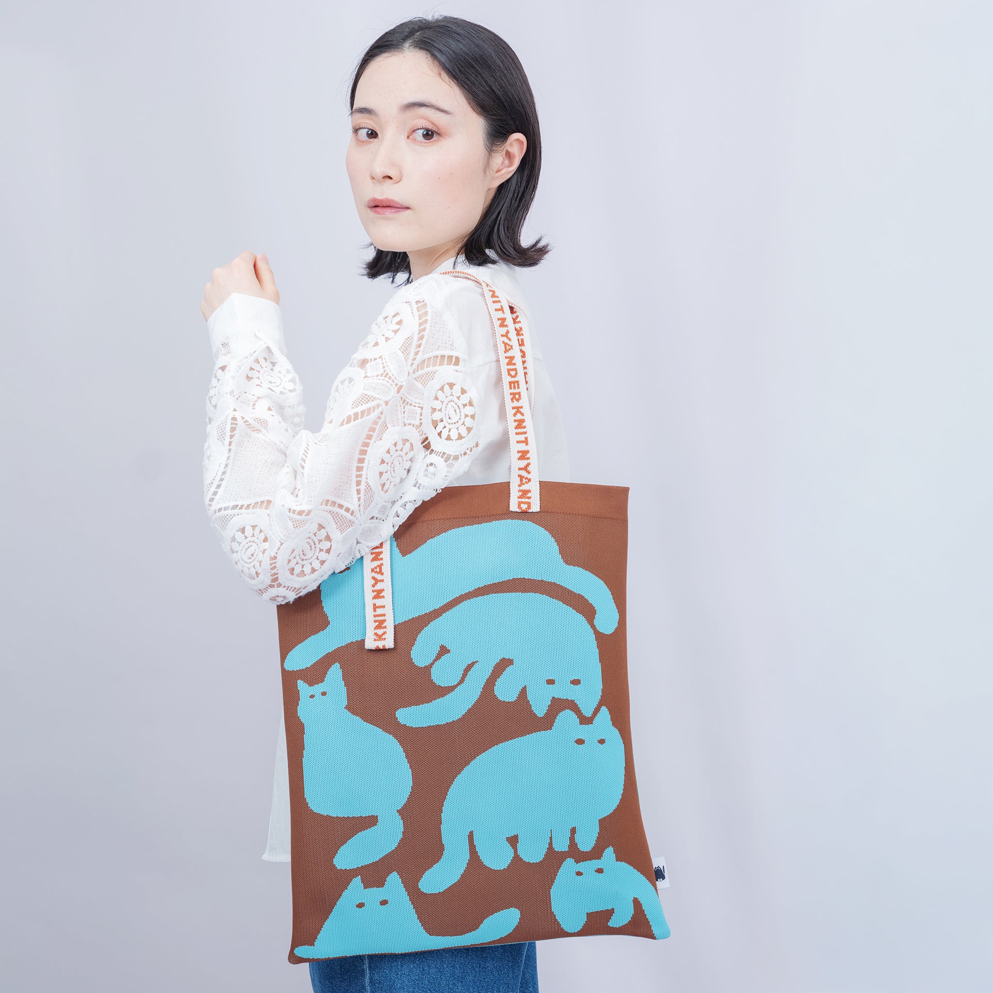 【NYANDER KNIT/ニャンダーニット】 SHADOW CAT TOTE　ATRENA限定デザイン