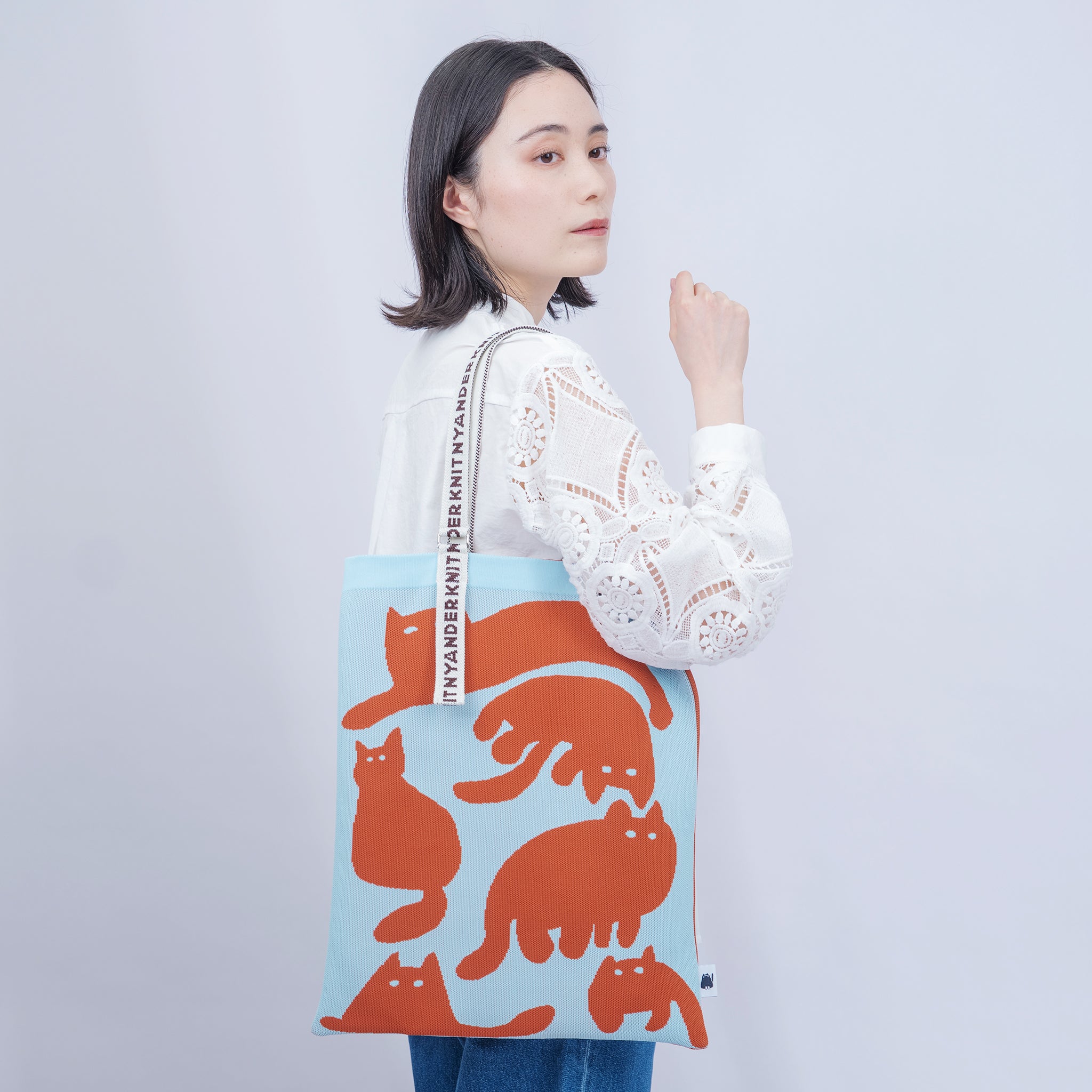 【NYANDER KNIT/ニャンダーニット】 SHADOW CAT TOTE　ATRENA限定デザイン
