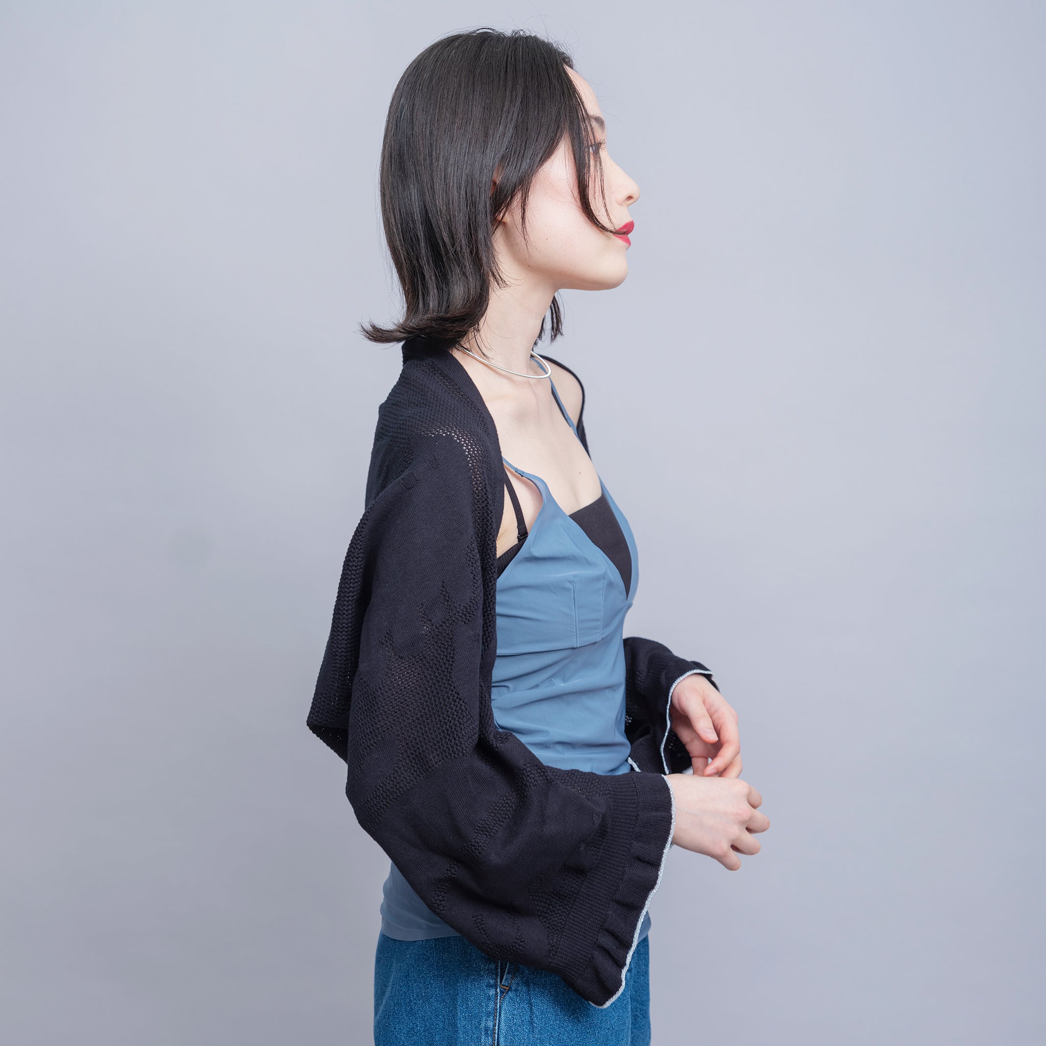 【NYANDER KNIT/ニャンダーニット】Shadow CAT３way　Lace shawl　ATRENA限定デザイン