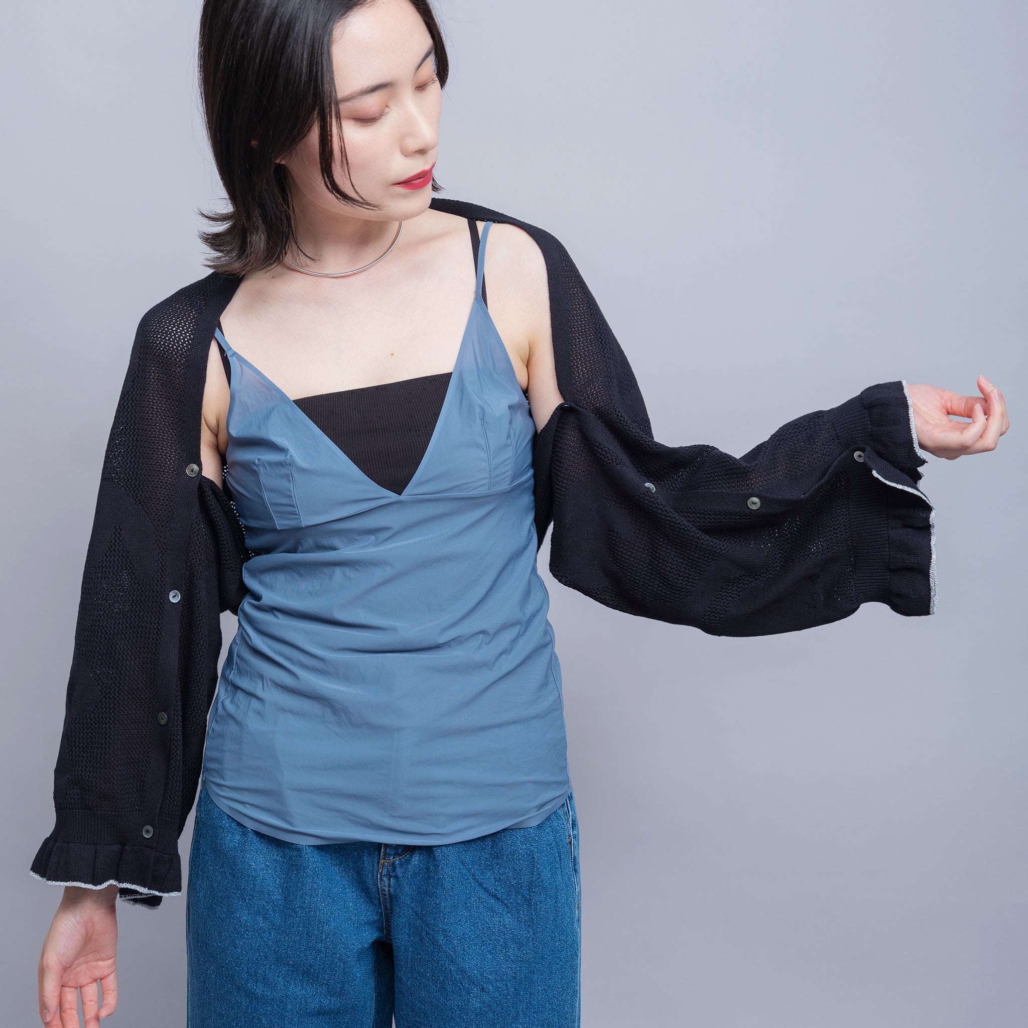 【NYANDER KNIT/ニャンダーニット】Shadow CAT３way　Lace shawl　ATRENA限定デザイン