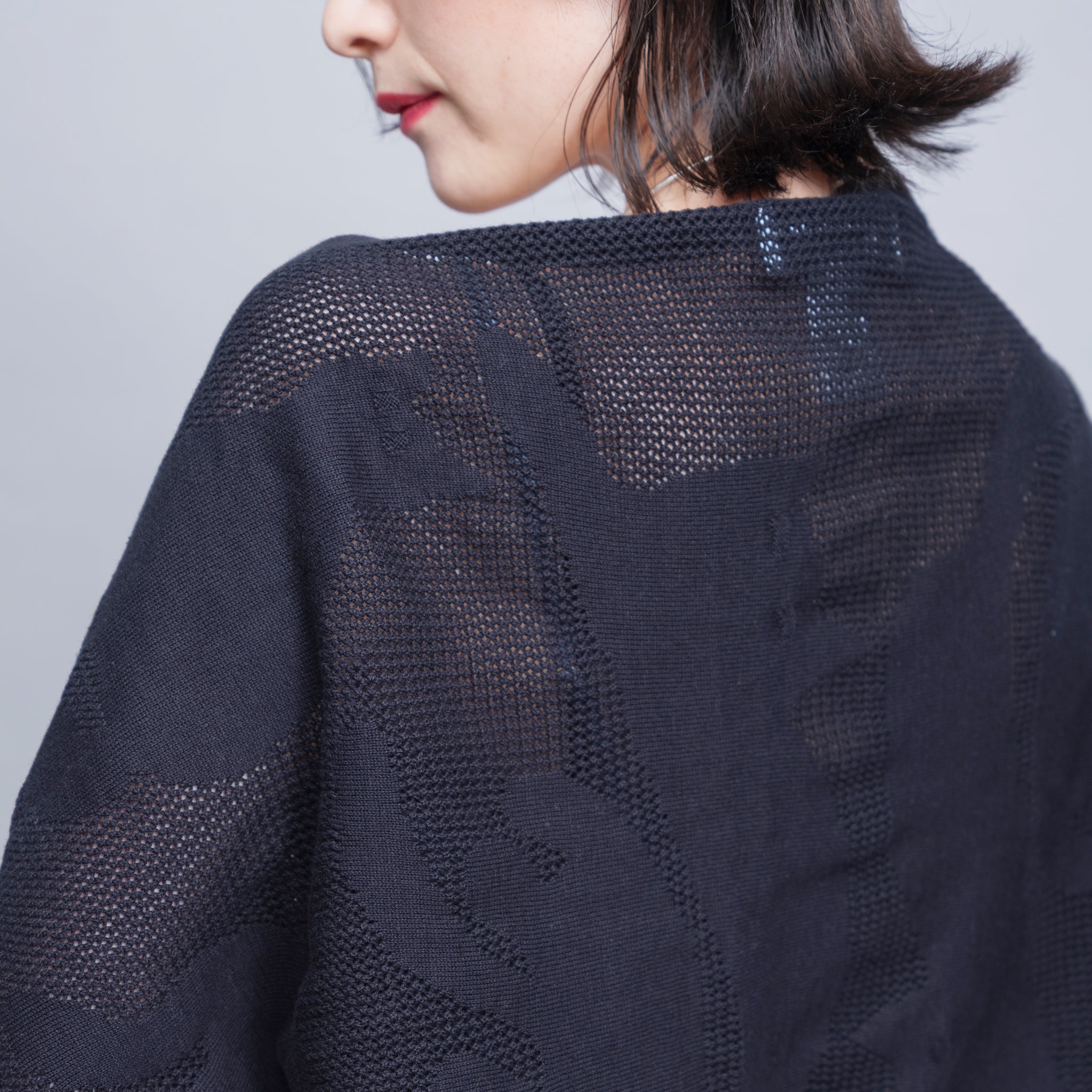 【NYANDER KNIT/ニャンダーニット】Shadow CAT３way　Lace shawl　ATRENA限定デザイン