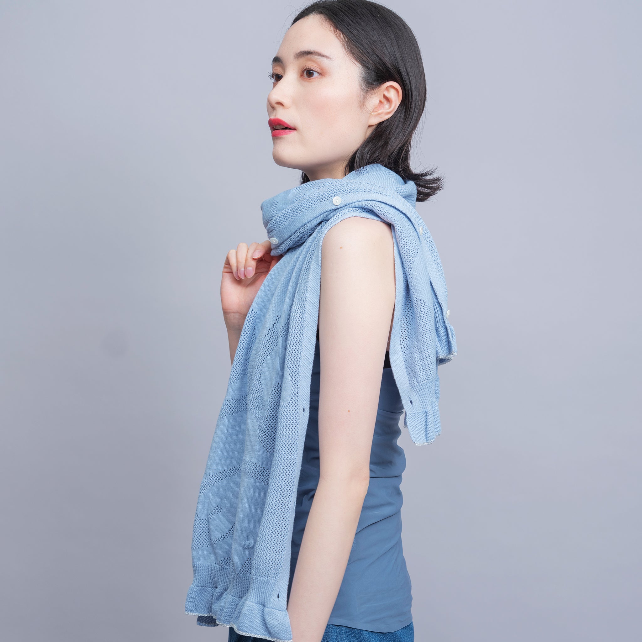 【NYANDER KNIT/ニャンダーニット】Shadow CAT３way　Lace shawl　ATRENA限定デザイン