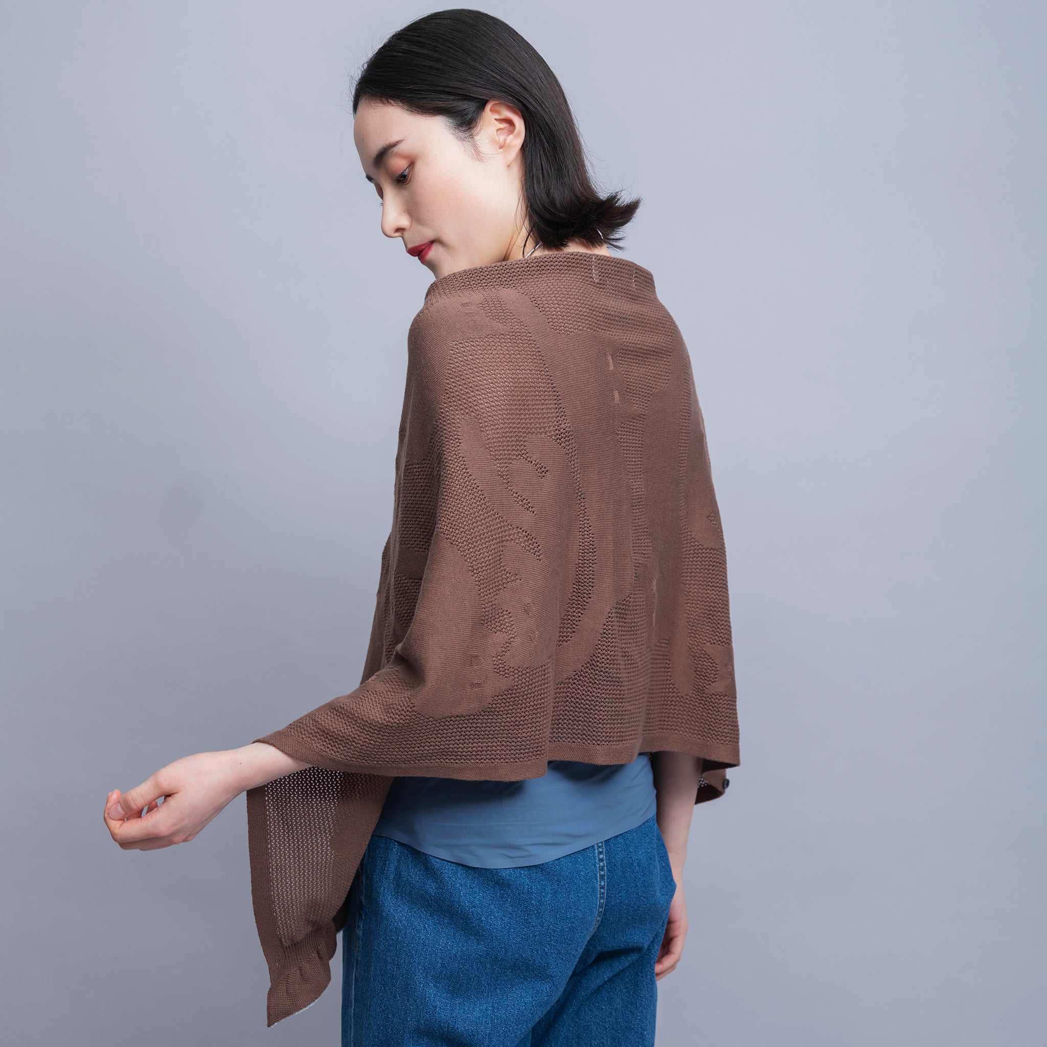 【NYANDER KNIT/ニャンダーニット】Shadow CAT３way　Lace shawl　ATRENA限定デザイン