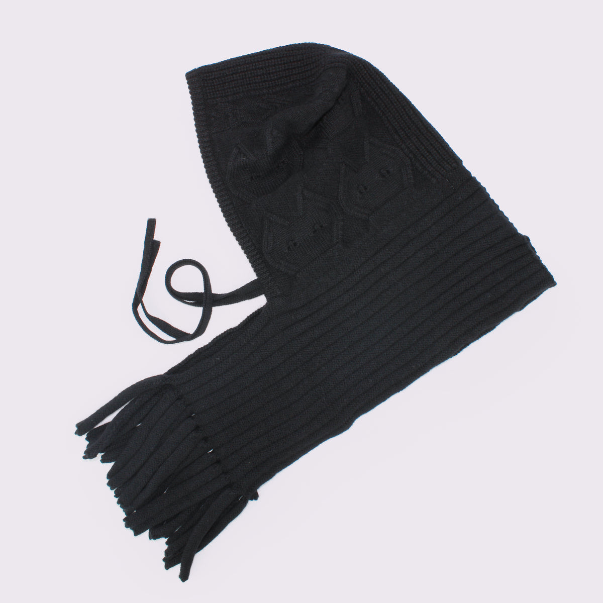 【NYANDER KNIT/ニャンダーニット】CAT RELIEF FRINGE HOOD