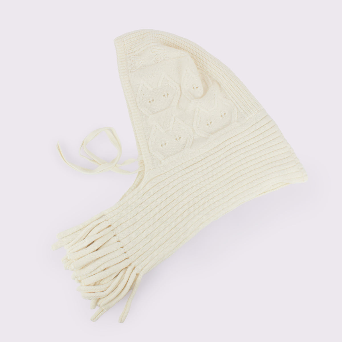 【NYANDER KNIT/ニャンダーニット】CAT RELIEF FRINGE HOOD