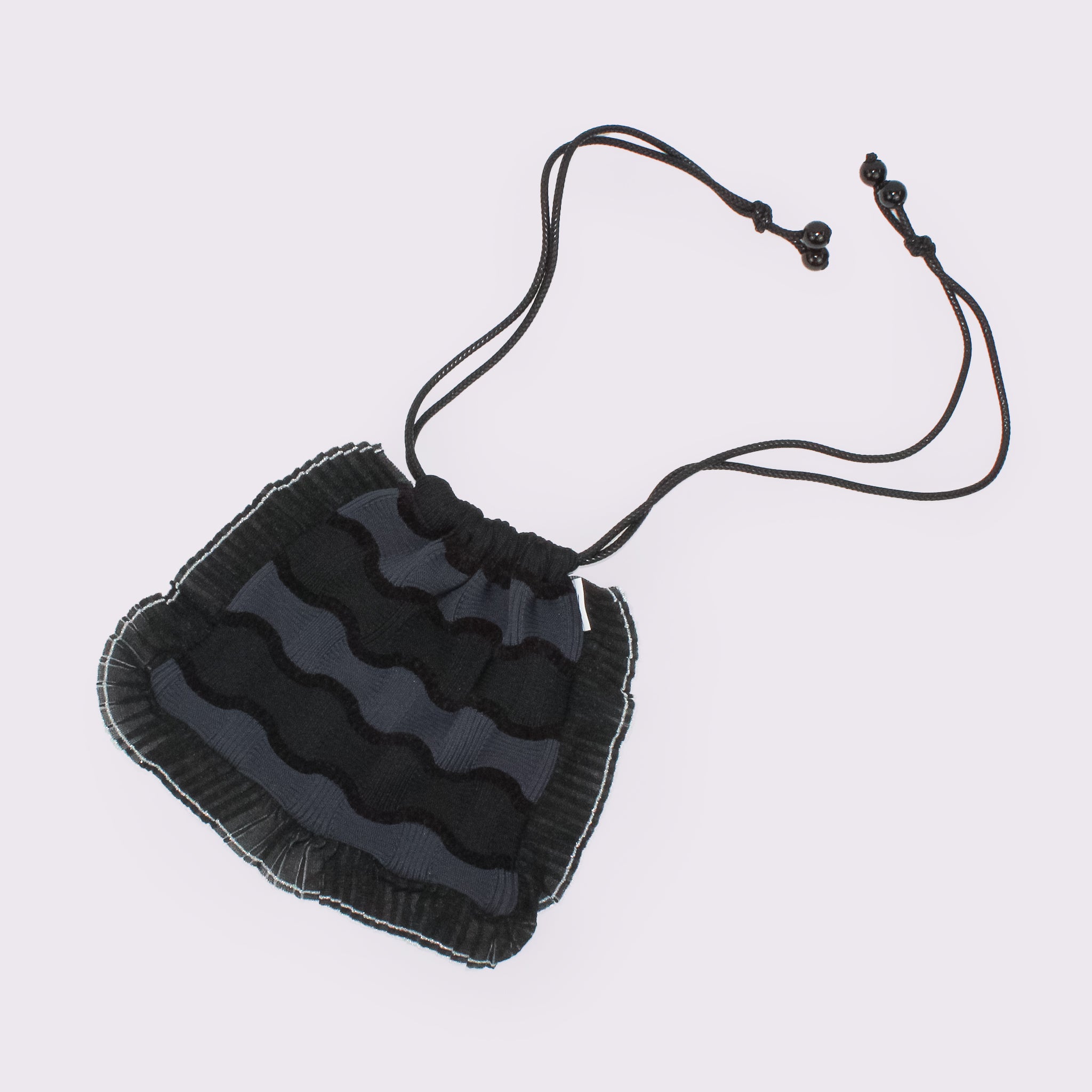 予約販売【NYANDER KNIT/ニャンダーニット】FRILL SHEER KNIT POUCH