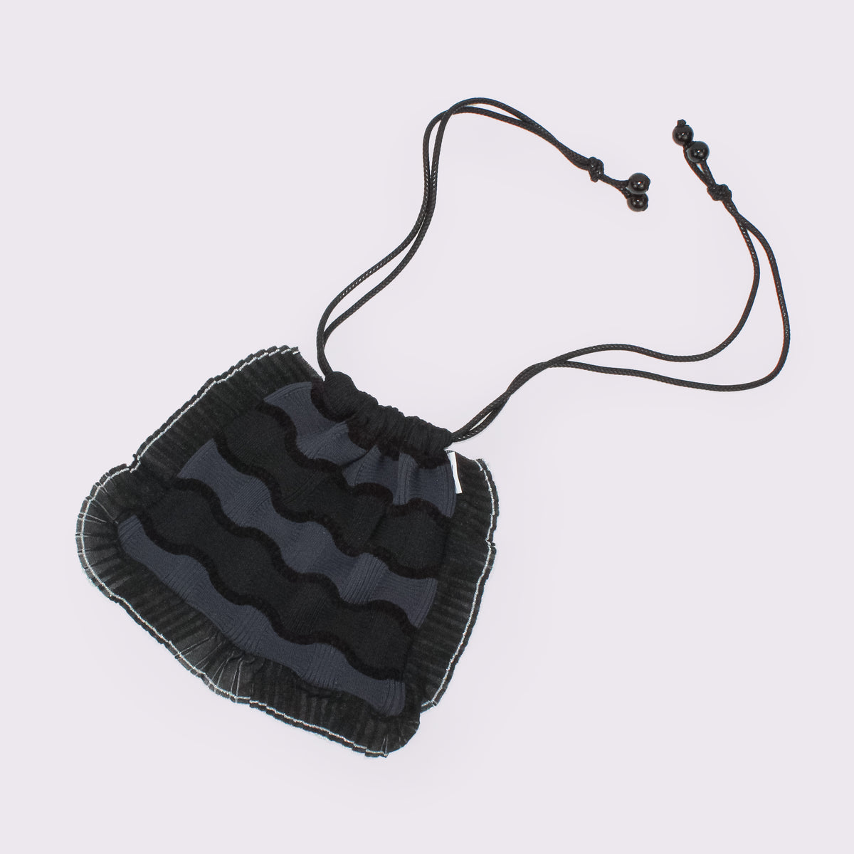 予約販売【NYANDER KNIT/ニャンダーニット】FRILL SHEER KNIT POUCH