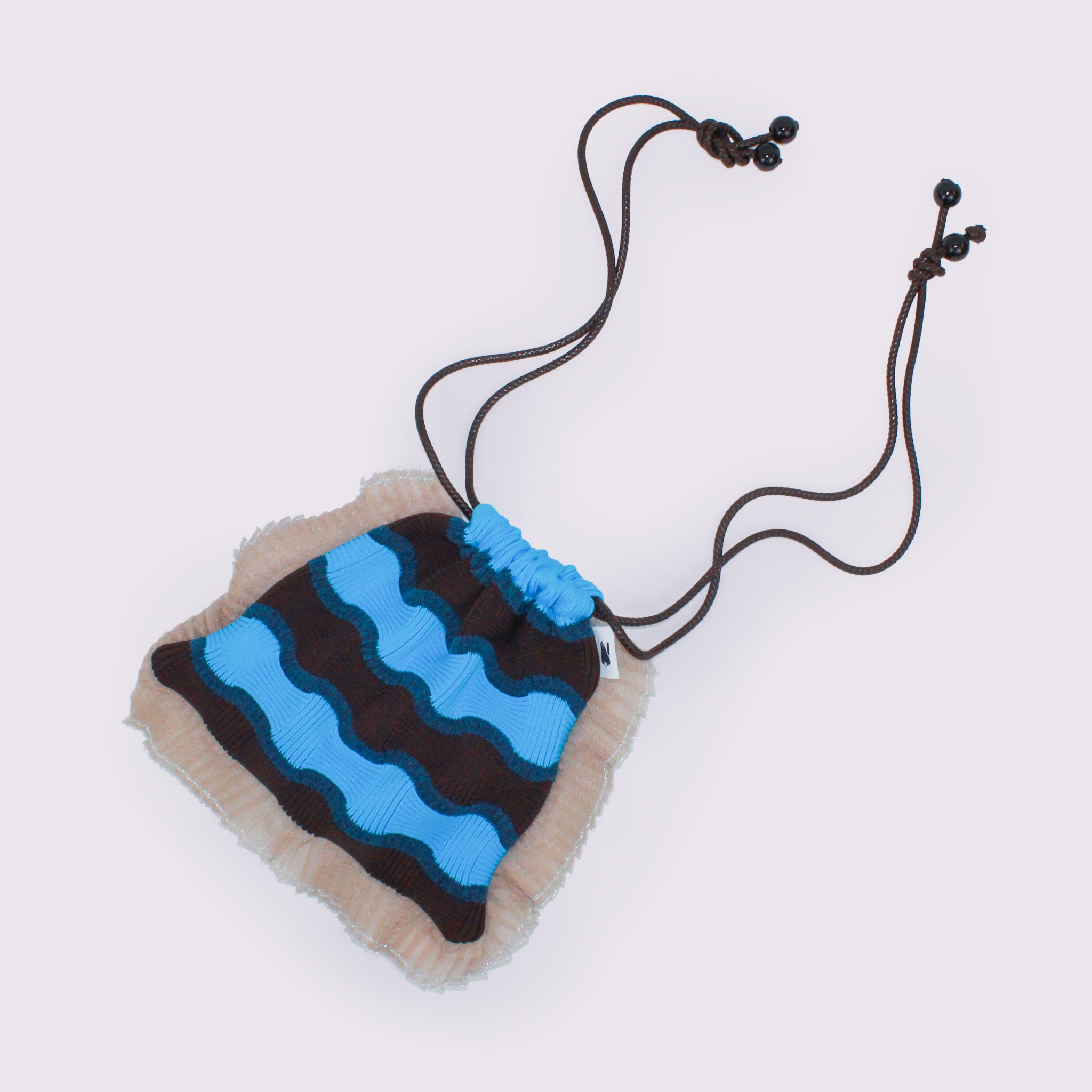 予約販売【NYANDER KNIT/ニャンダーニット】FRILL SHEER KNIT POUCH