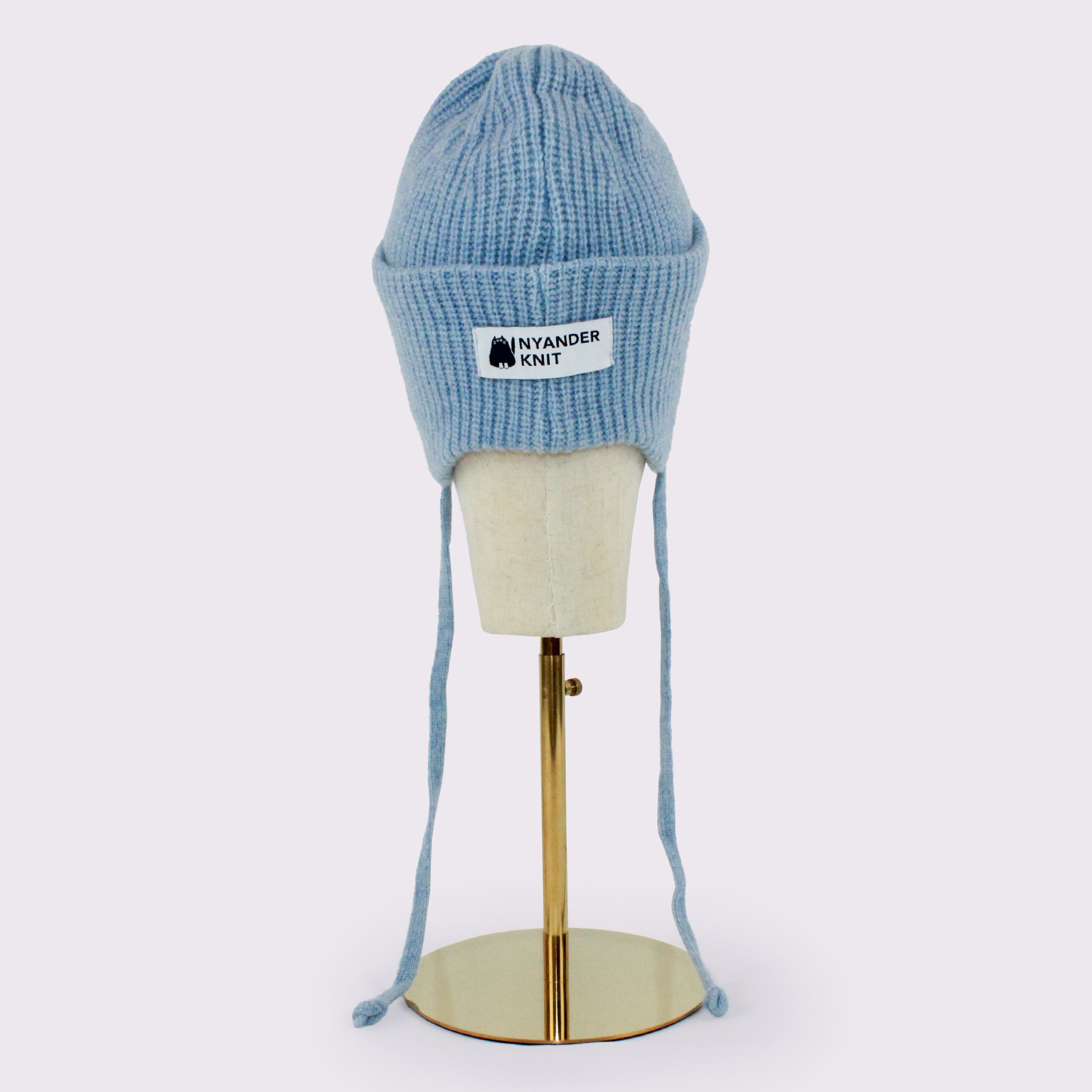 予約販売【NYANDER KNIT/ニャンダーニット】CAT EMBROIDERY EARFLAP KNIT CAP